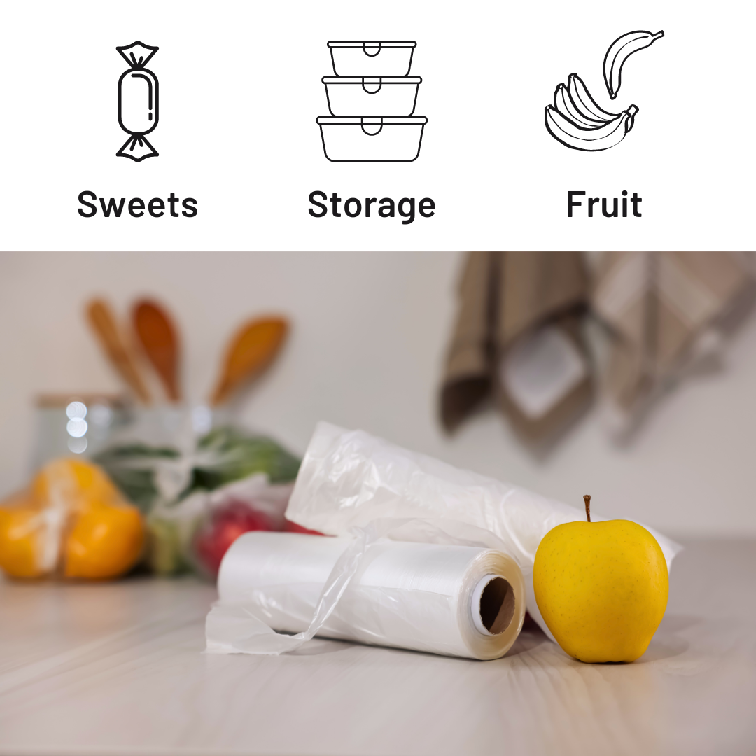 Clear Plastic Food Bags On a Roll - 9 x 14"