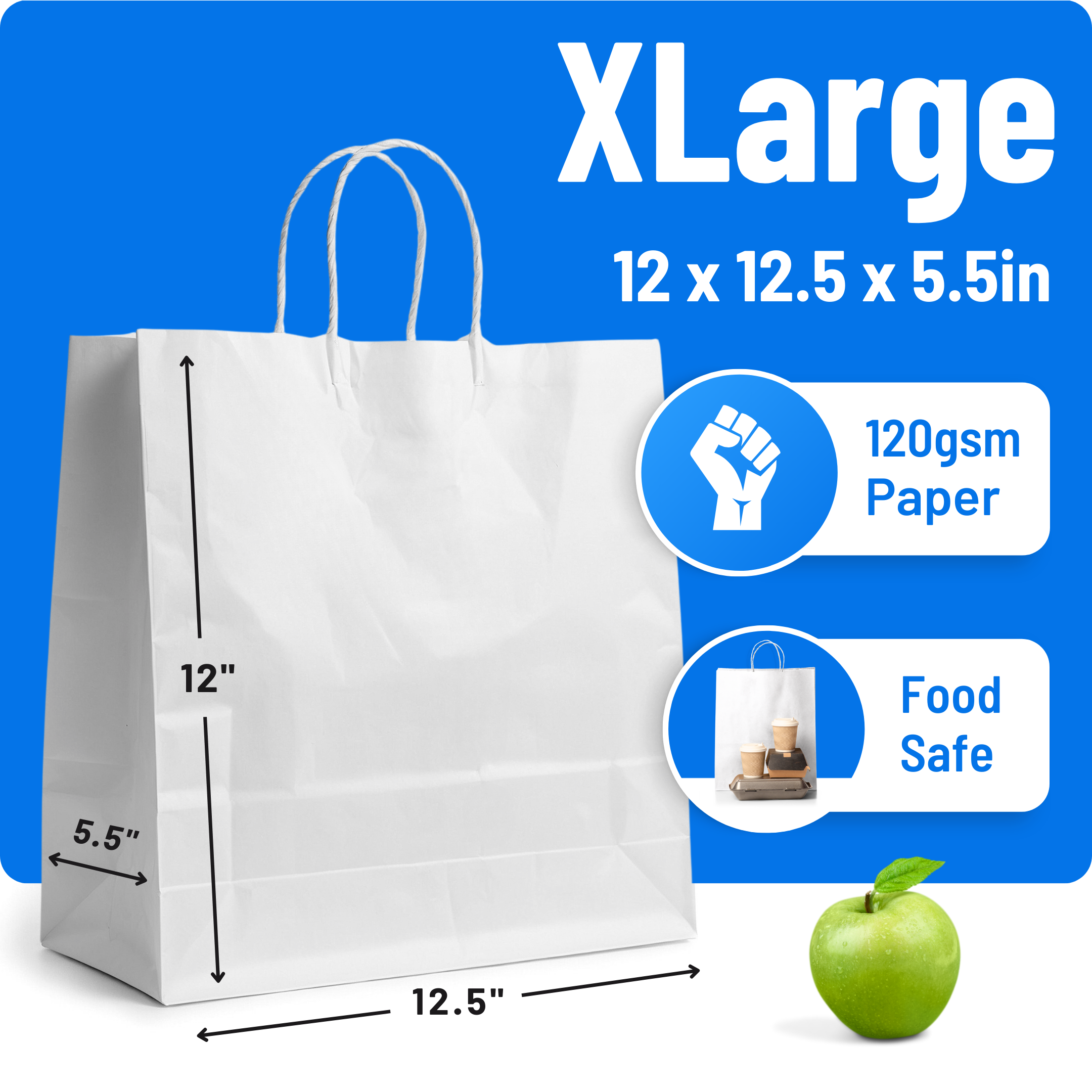 White Paper Bags with Twisted Handles - XLarge