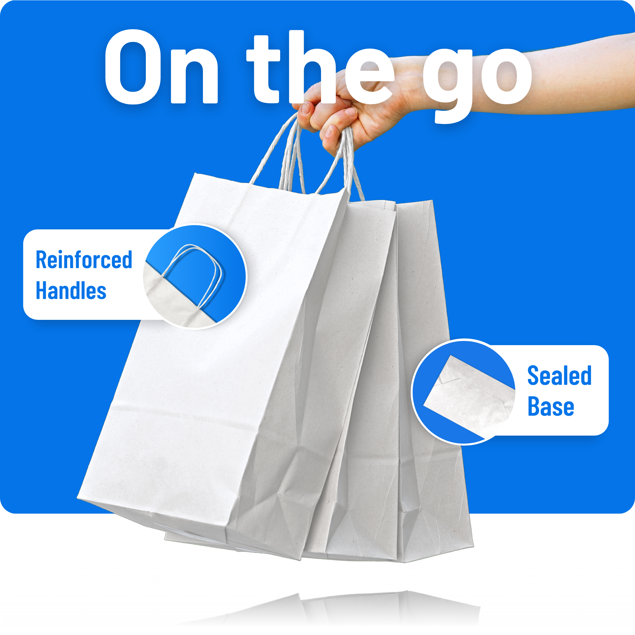 White Paper Bags with Twisted Handles - Small