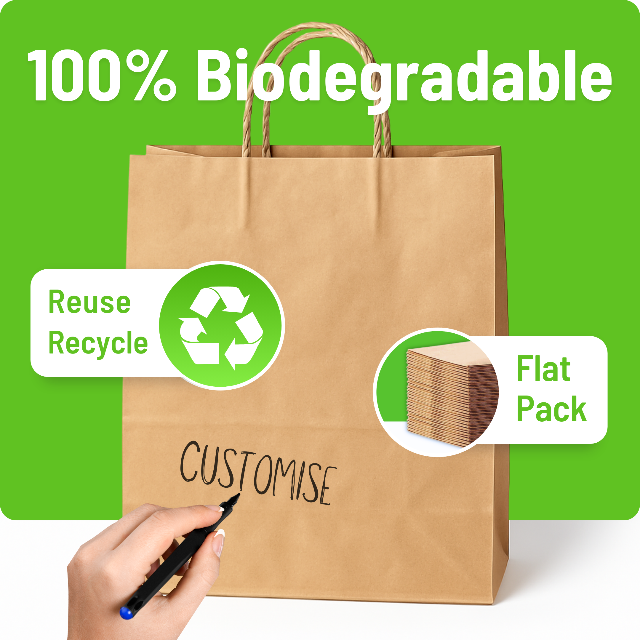 Brown Paper Bags with Twisted Handles - XLarge