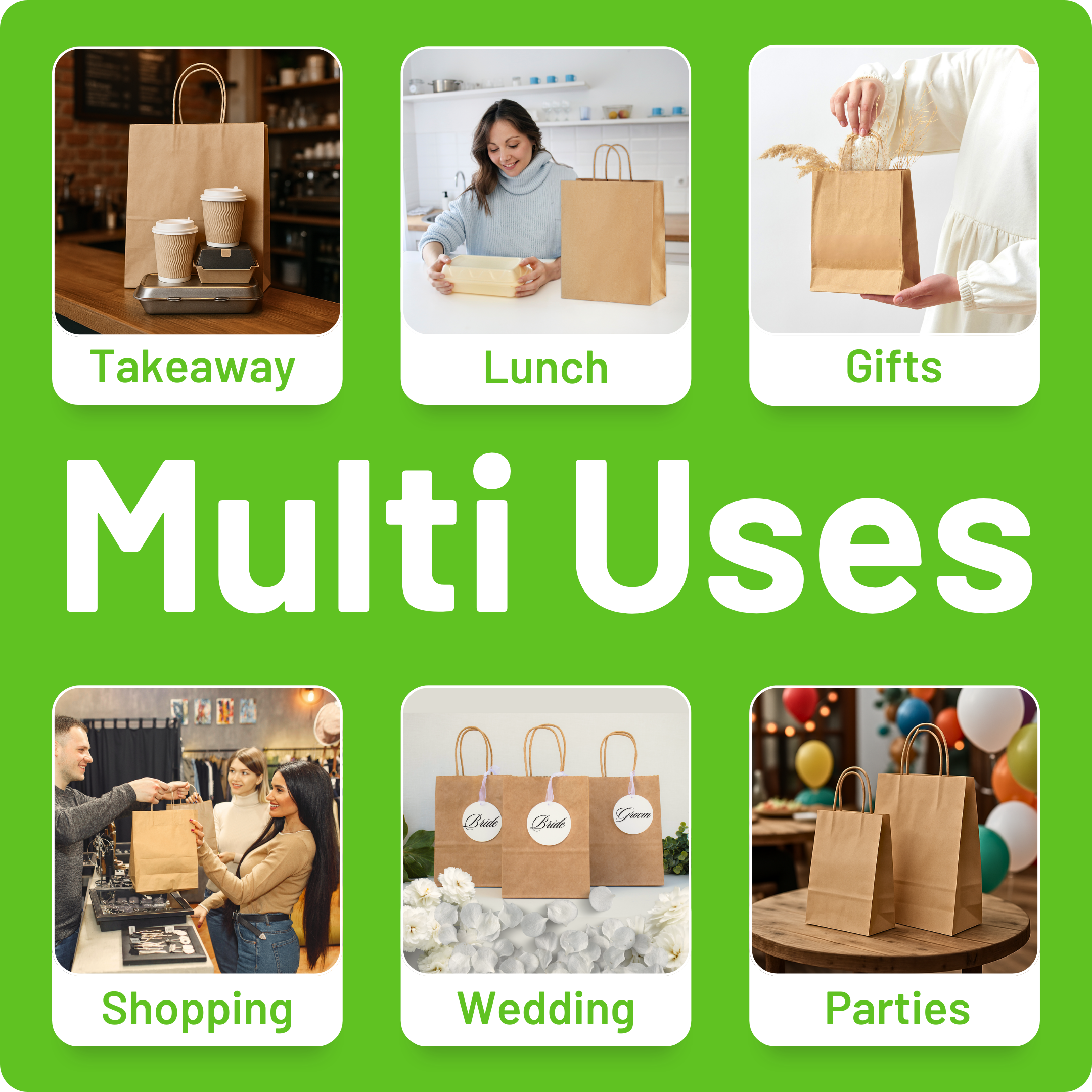 Brown Paper Bags with Twisted Handles - XLarge