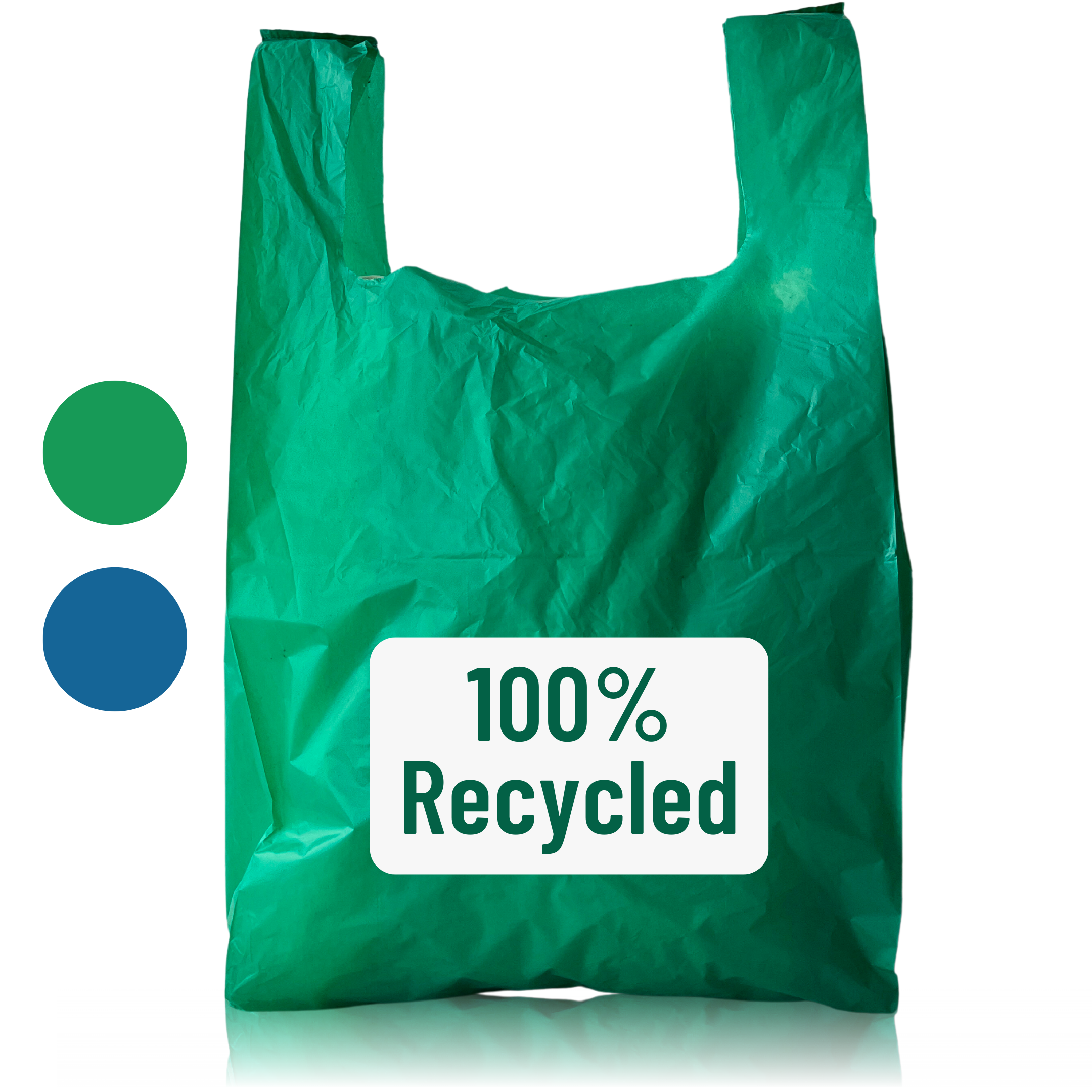 Green 100% Recycled Plastic Bags - Jumbo 12 x 18 x 24"