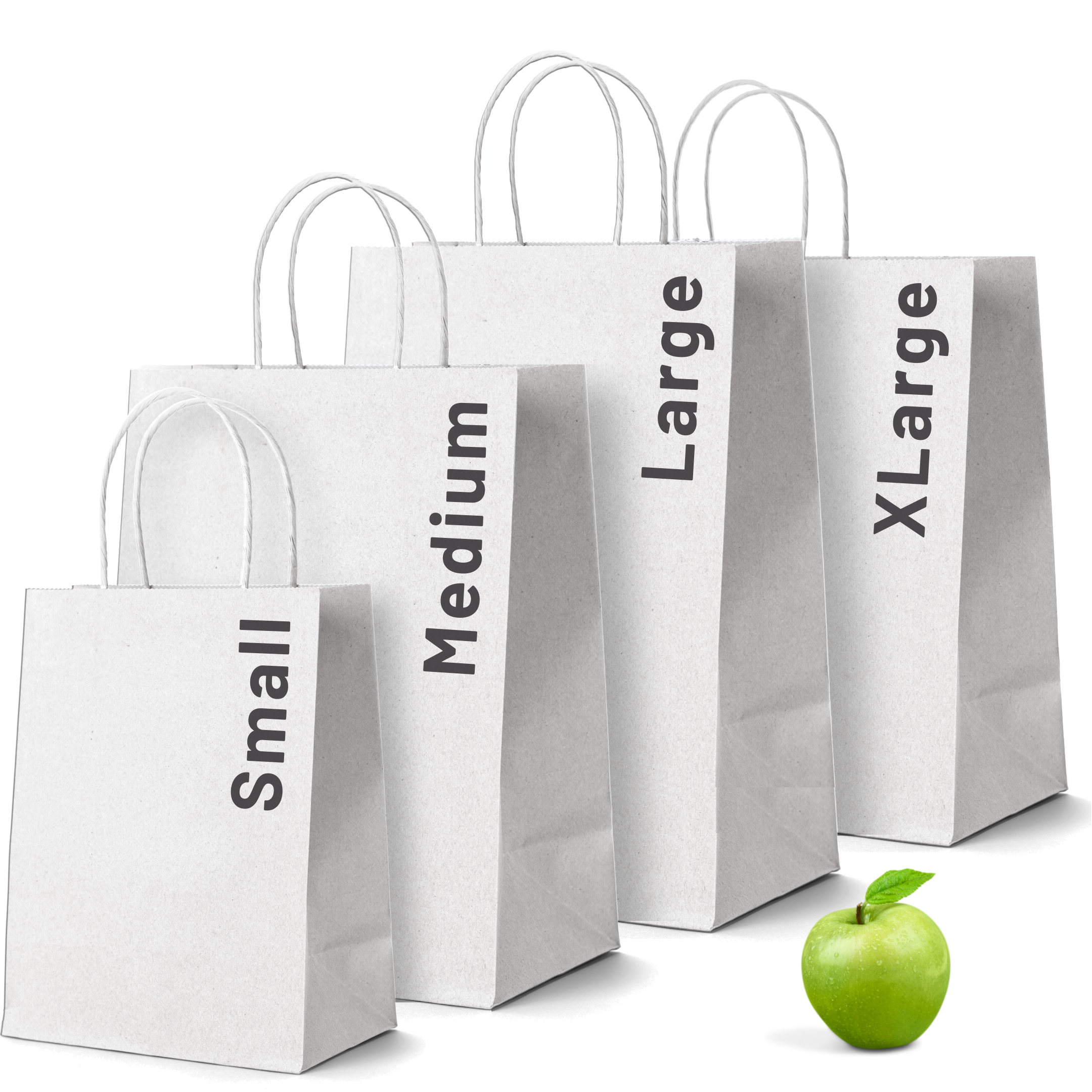 White Paper Bags with Twisted Handles - Small