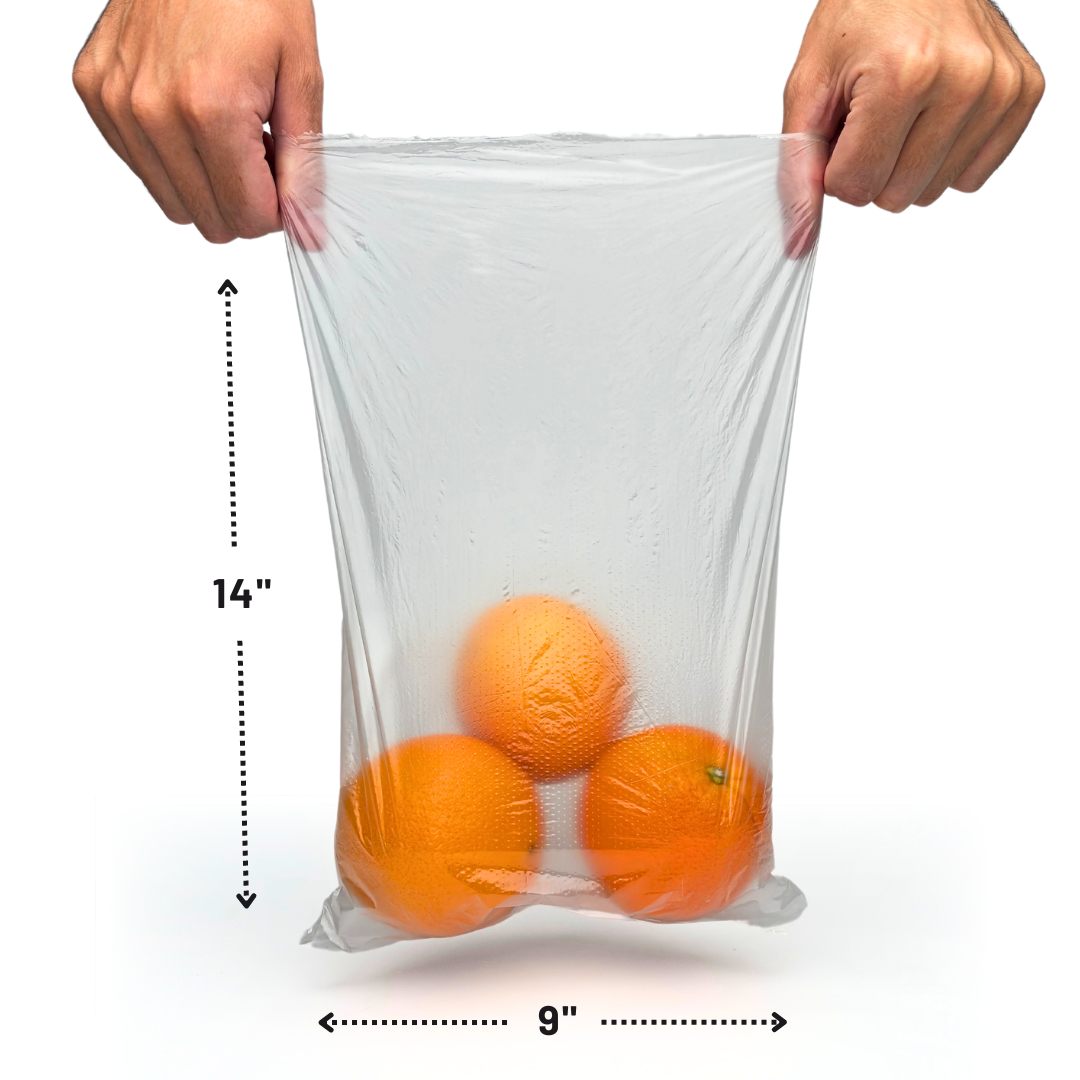 Clear Plastic Food Bags On a Roll - 9 x 14"