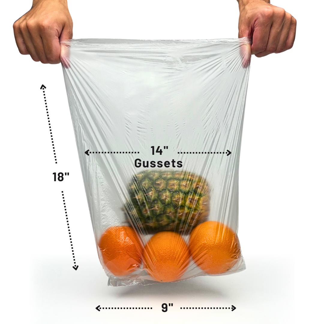 Clear Plastic Food Bags On a Roll - 9 x 14 x 18"