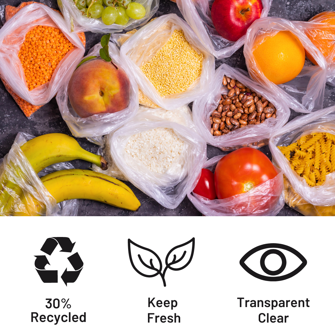 Clear Plastic Food Bags On a Roll - 9 x 14"