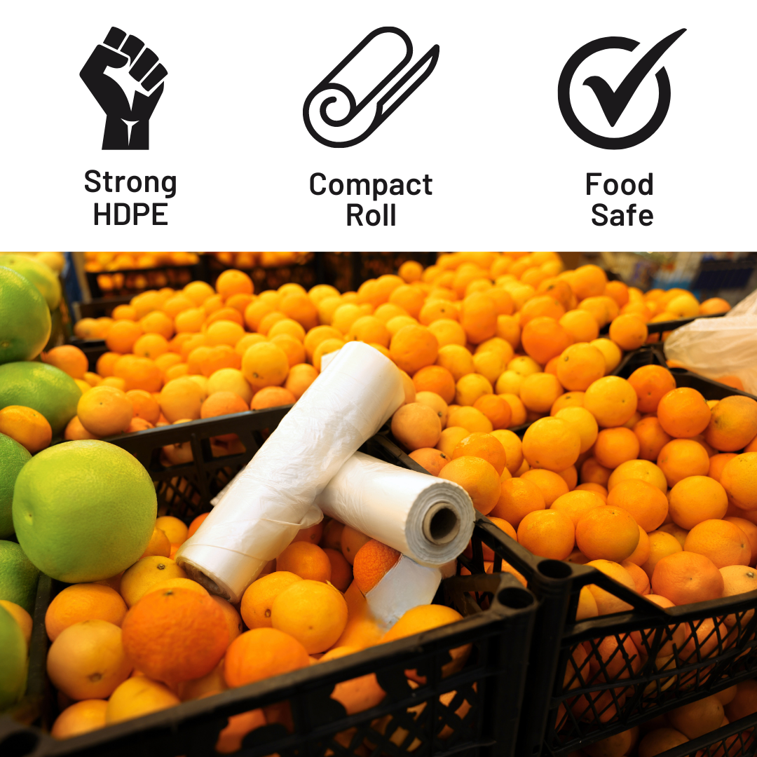 Clear Plastic Food Bags On a Roll - 9 x 14"