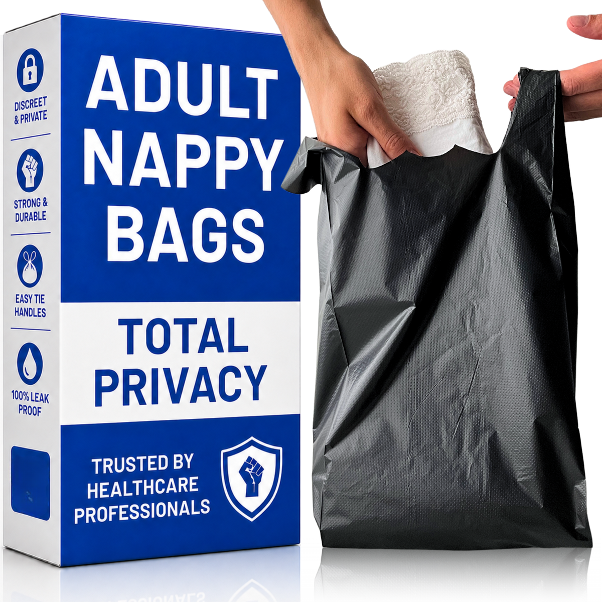 Black Adult Nappy Bags - Standard