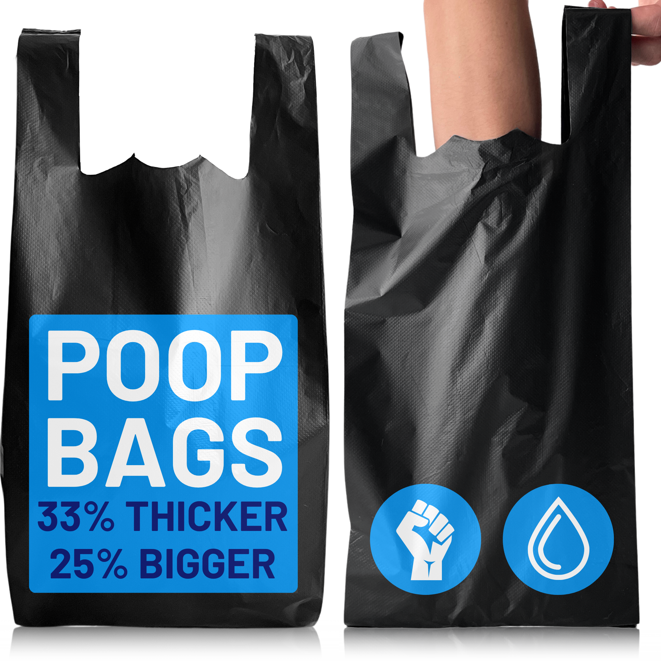 Large Dog Poo Bags Black