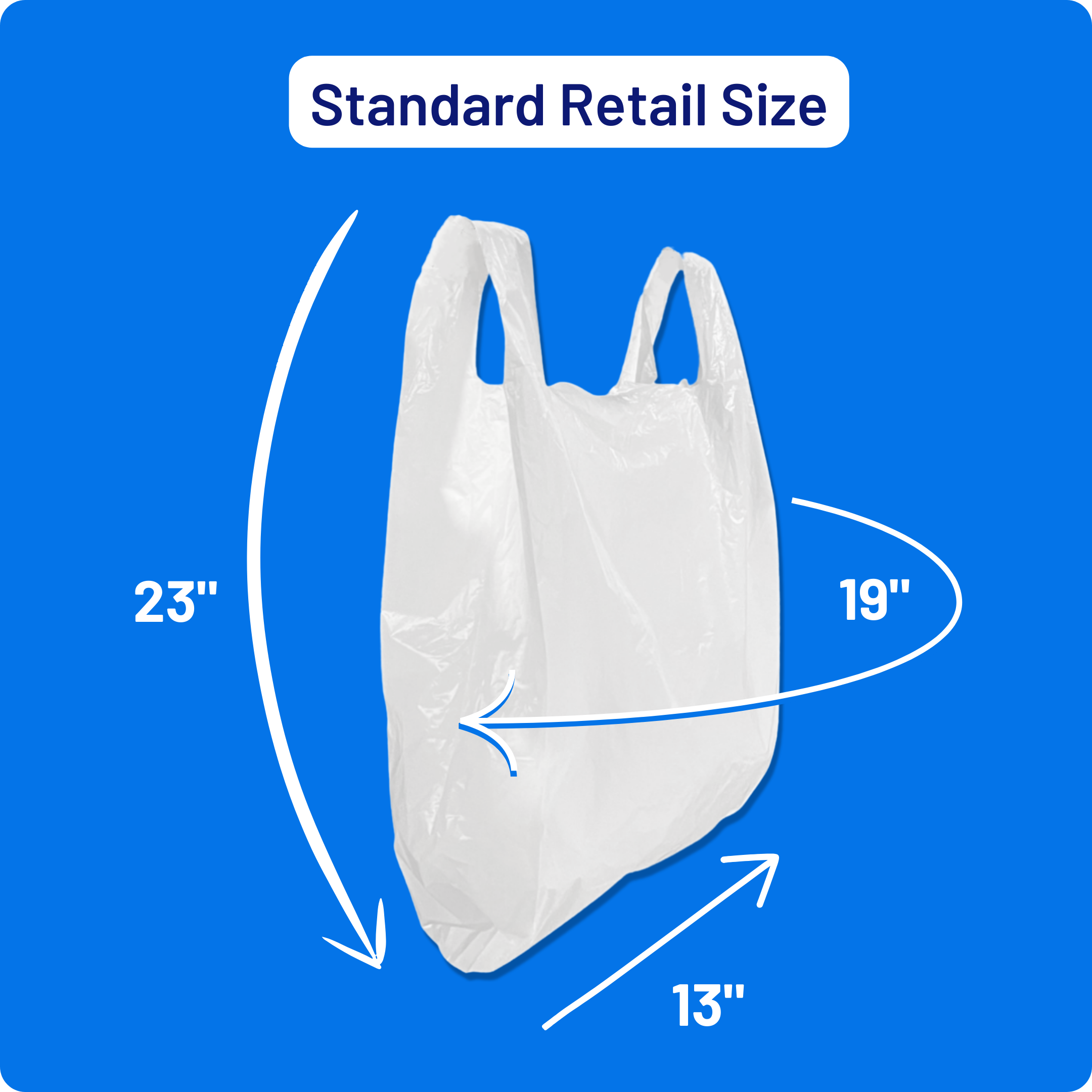 White Plastic Carrier Bags 13x19x23" Heavy Duty