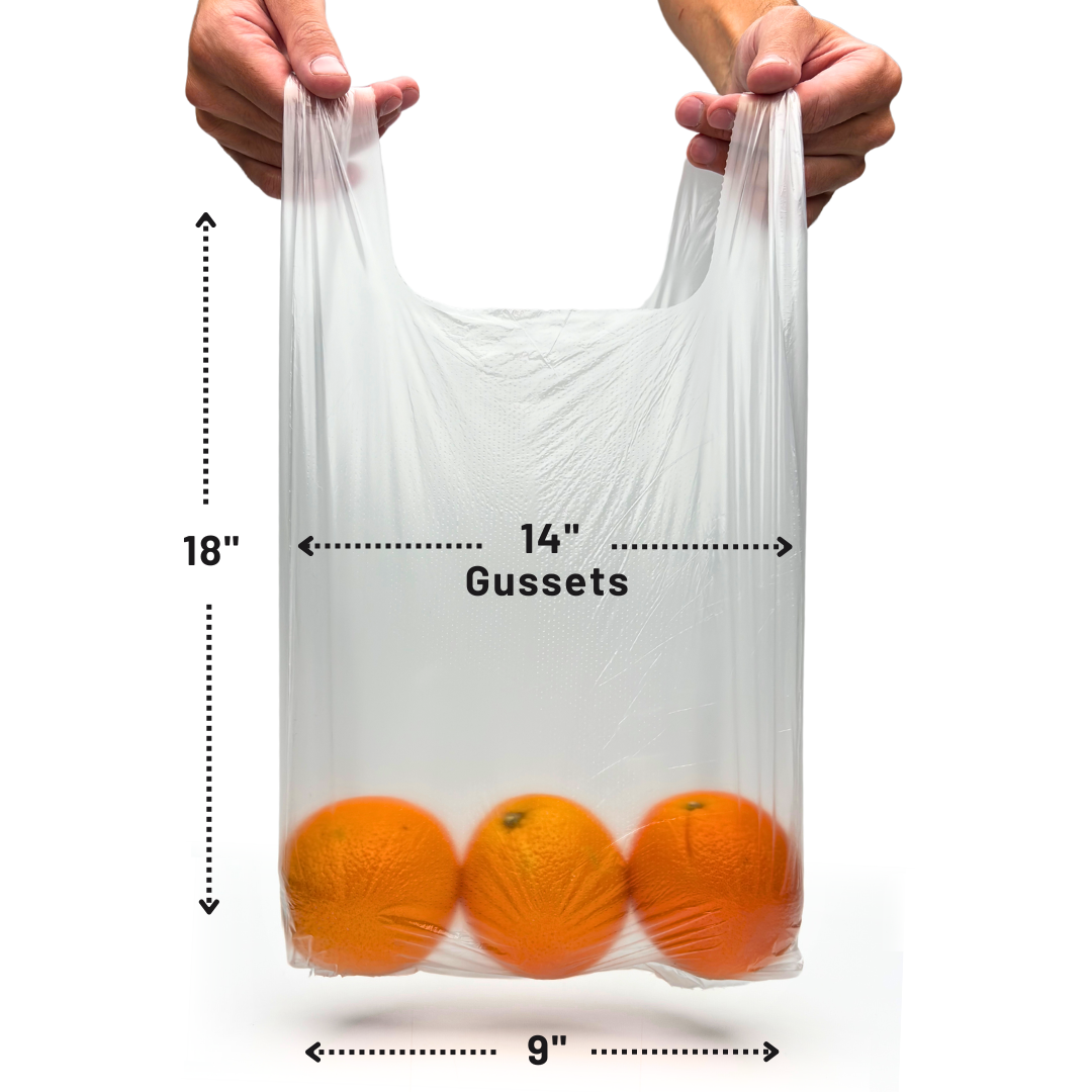 Clear Plastic Food Bags On a Roll - 9 x 14 x 18" Vest