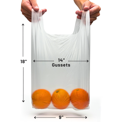 Clear Plastic Food Bags On a Roll - 9 x 14 x 18" Vest