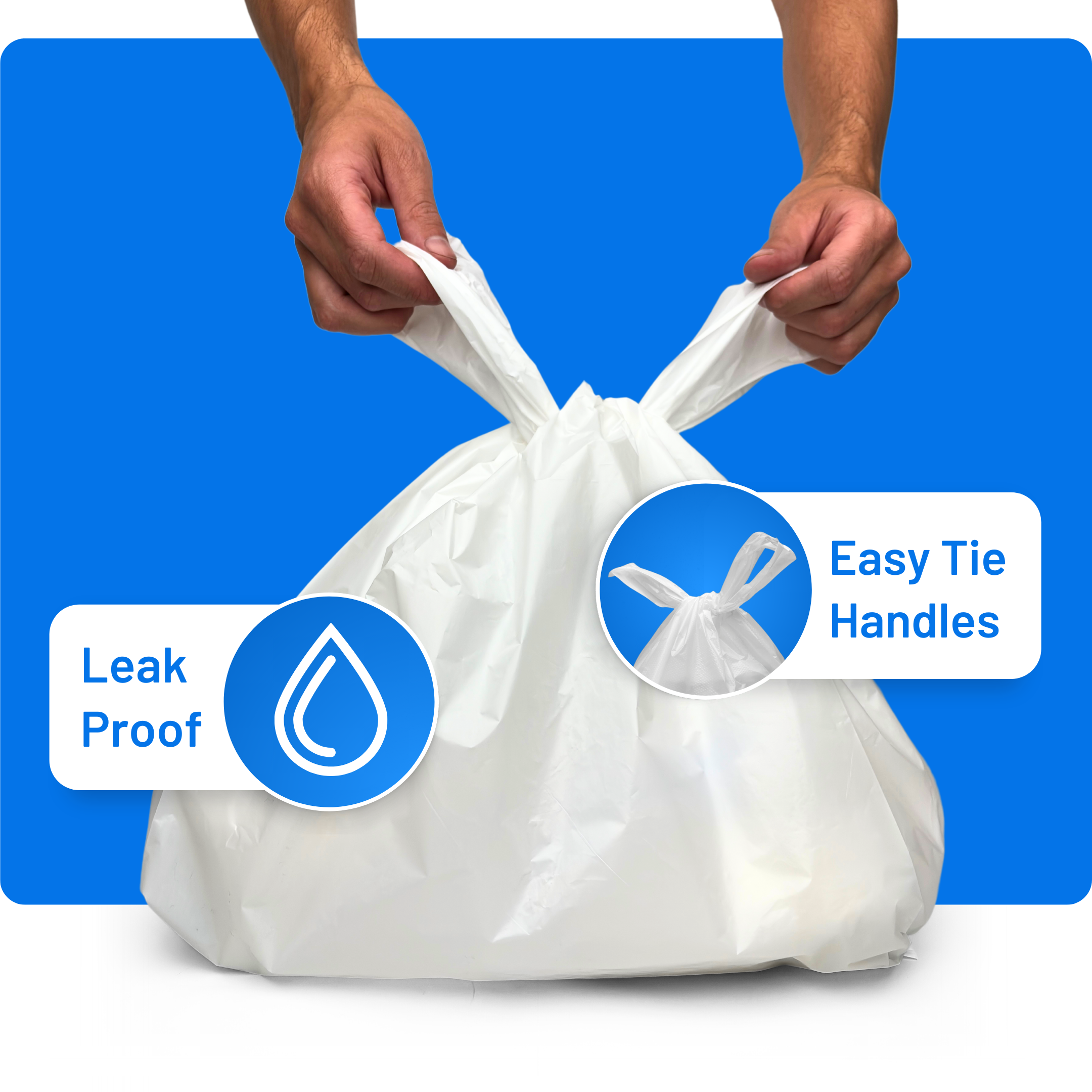 White Plastic Carrier Bags 13x19x23" Heavy Duty