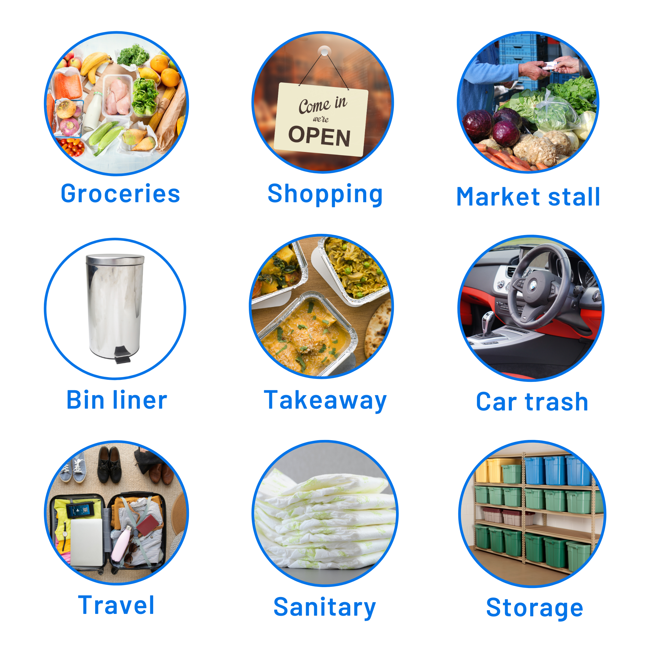 White Plastic Carrier Bags 13x19x23" Heavy Duty