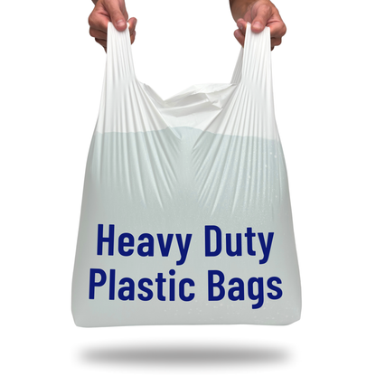 White Plastic Carrier Bags 13x19x23" Heavy Duty