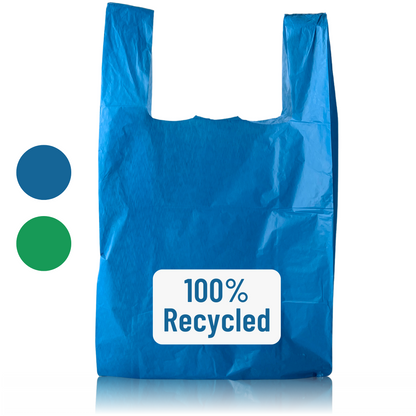 Blue 100% Recycled Plastic Bags - Large 11 x 17 x 21"
